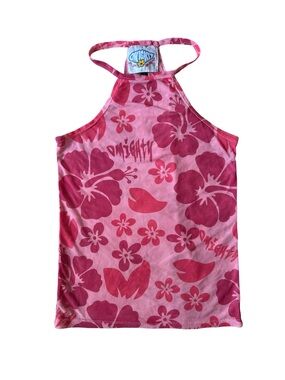 Omighty Pink Mesh Floral Tank Top